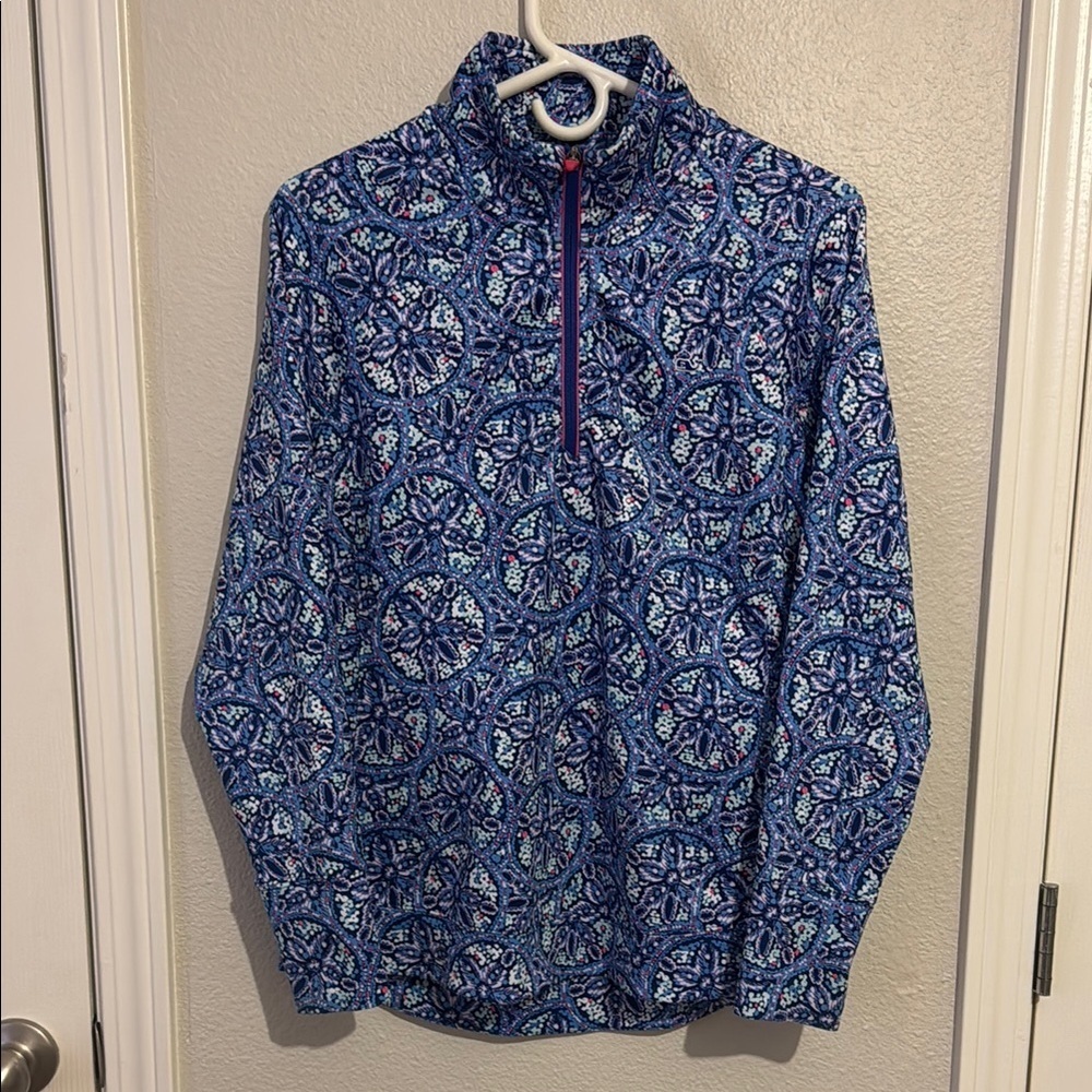 Vineyard Vines Pullover Pink Performance 1/4 Zip Golf Stretch